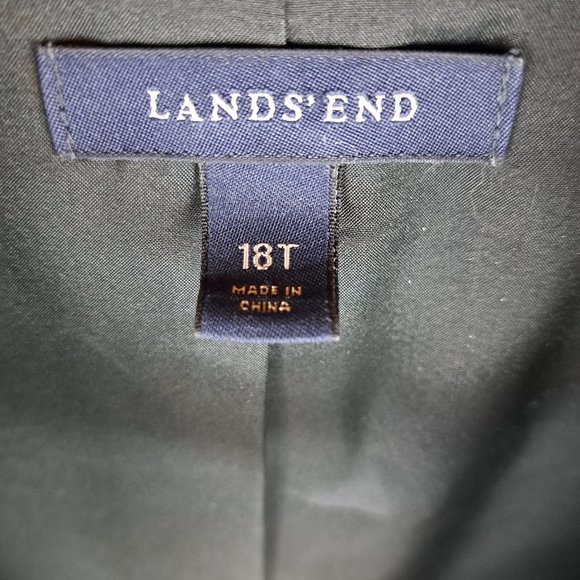 Land's End Black Single Button Closure Wool Blend  Blazer Size 18 Tall - Picture 4 of 15